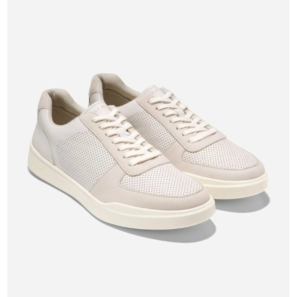 Cole‎ Haan® (Men's 9 WIDE) Grand Crosscourt™ Modern Perf Sneakers, Ivory/Birch